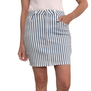 Garage Denim Striped Skirt, Size Medium